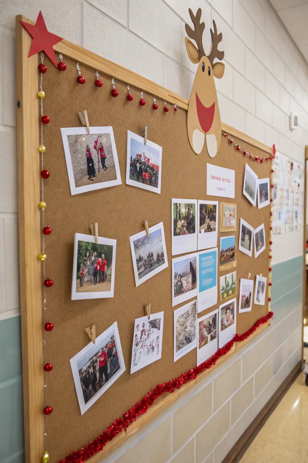 A reindeer photo gallery adds a personal touch to your display.