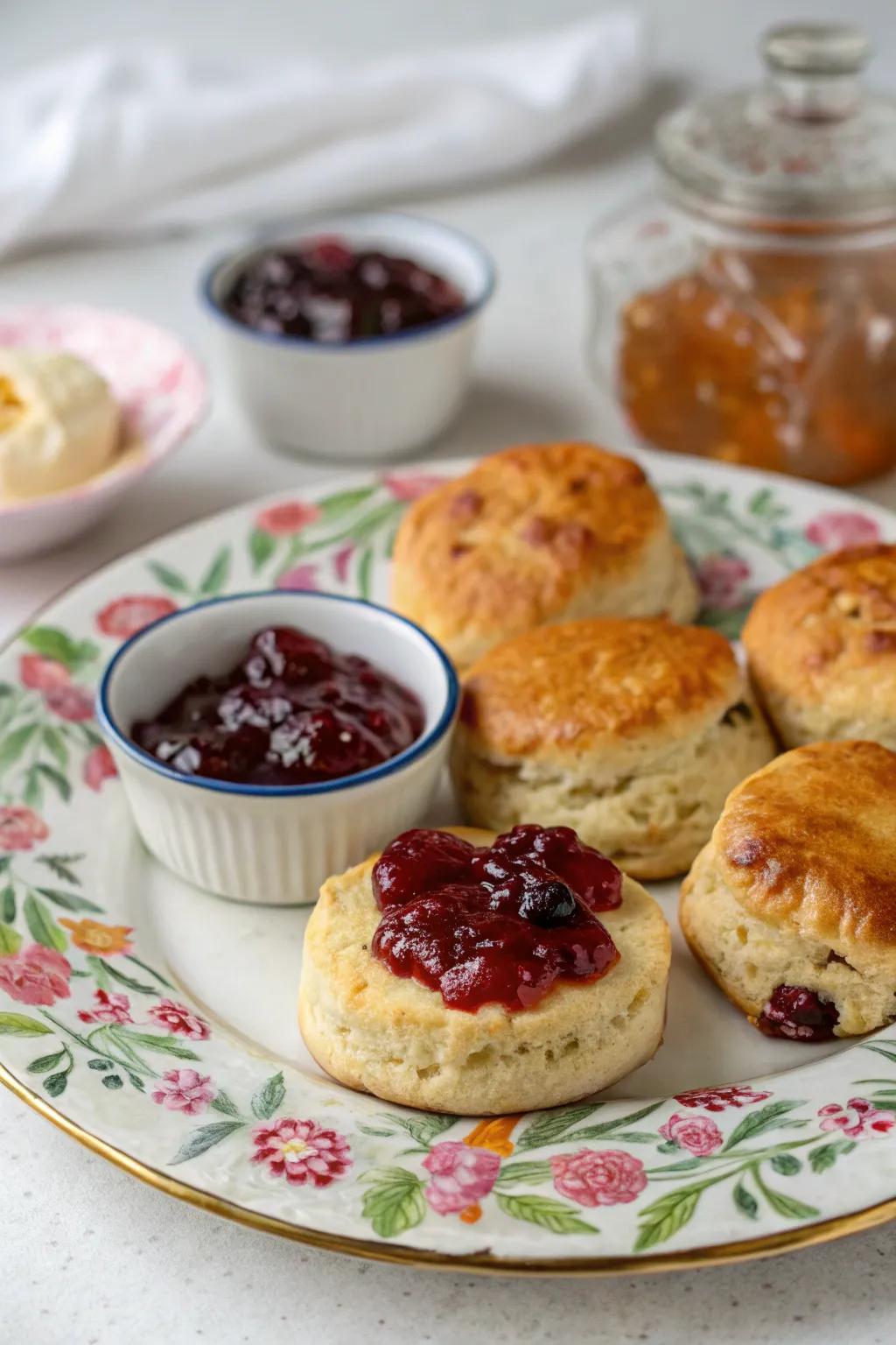 Scones with jam are a classic treat for a cozy morning.