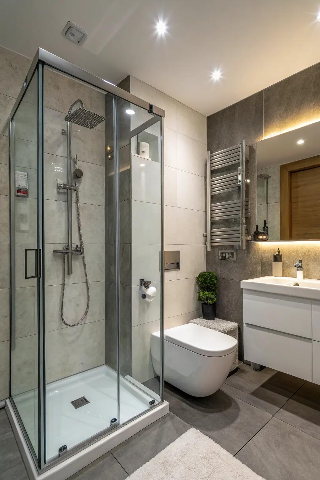 Sleek, modern fixtures add a touch of elegance and style.