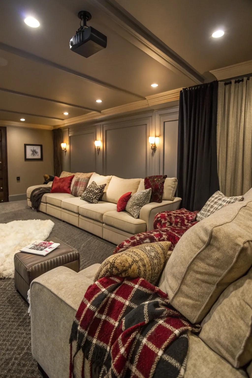 Cozy touches make your theater more inviting.