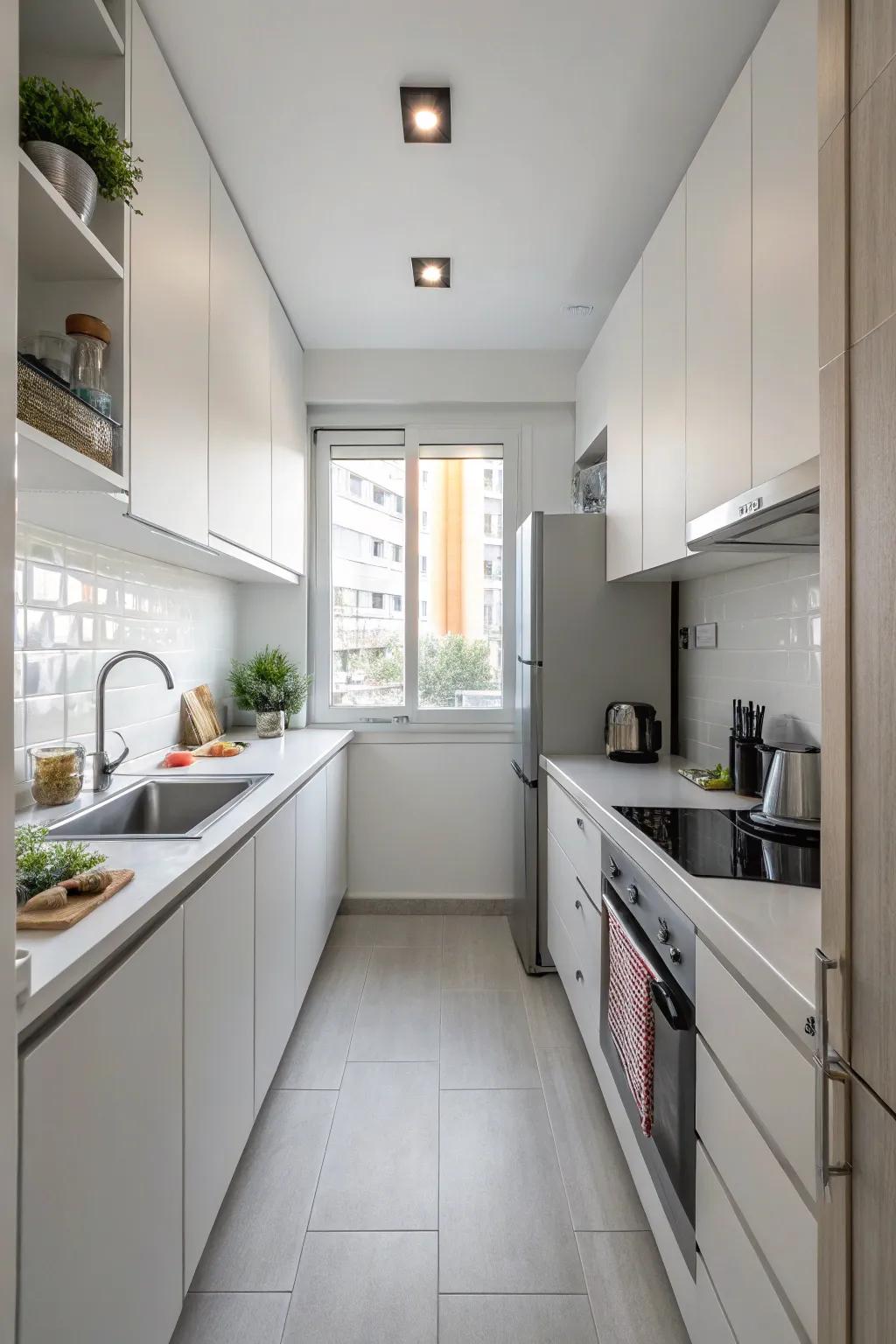 Minimalism keeps this kitchen looking tidy and spacious.