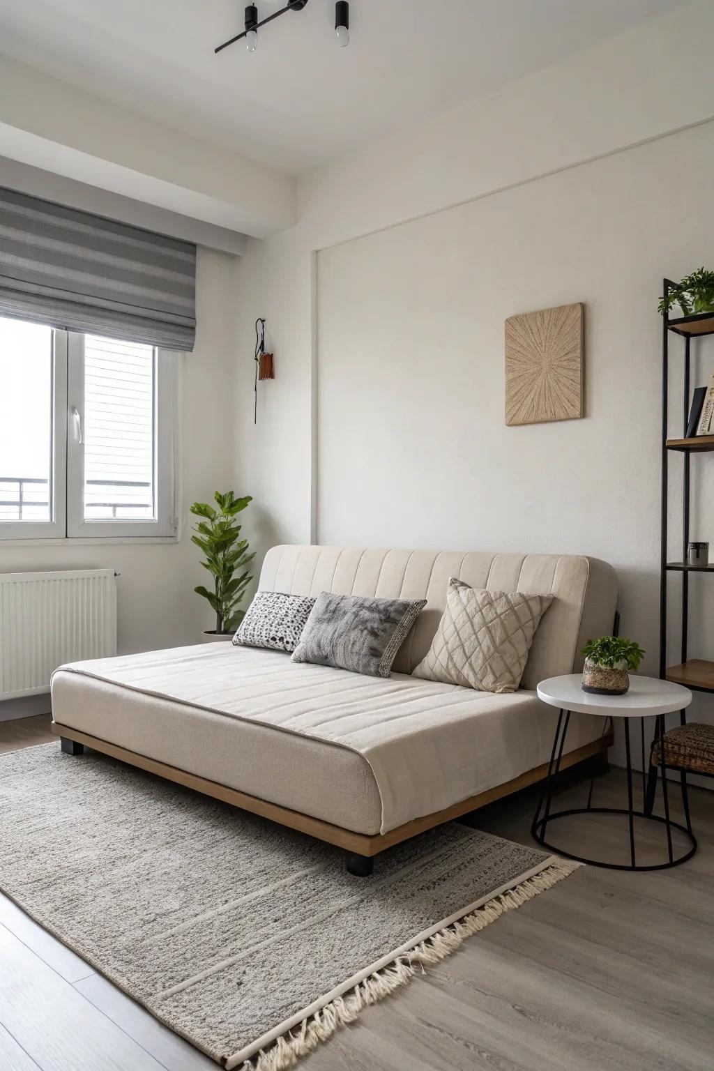 Simplicity and elegance in a minimalist bedroom.