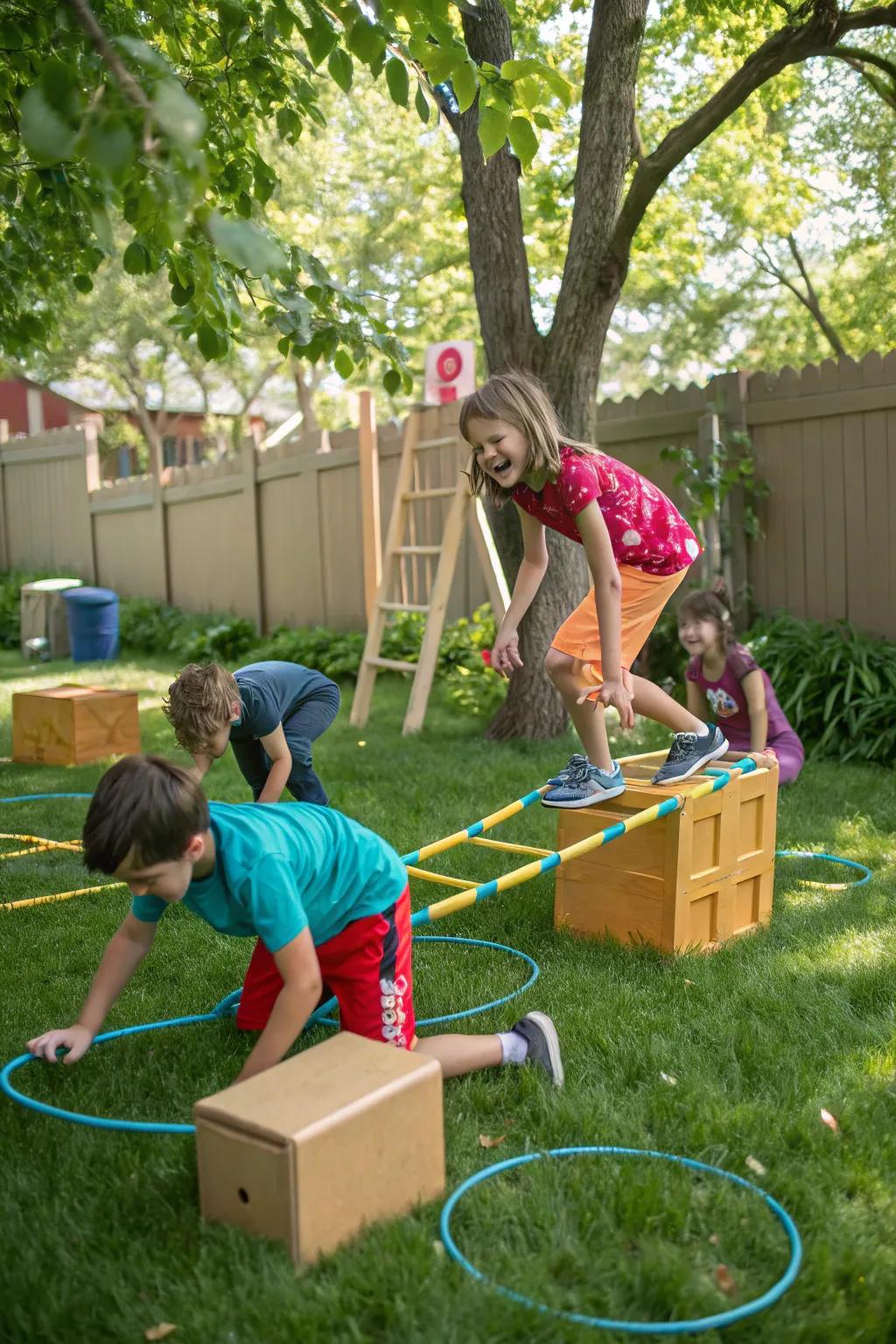 Challenge your kids with a fun and energetic obstacle course.