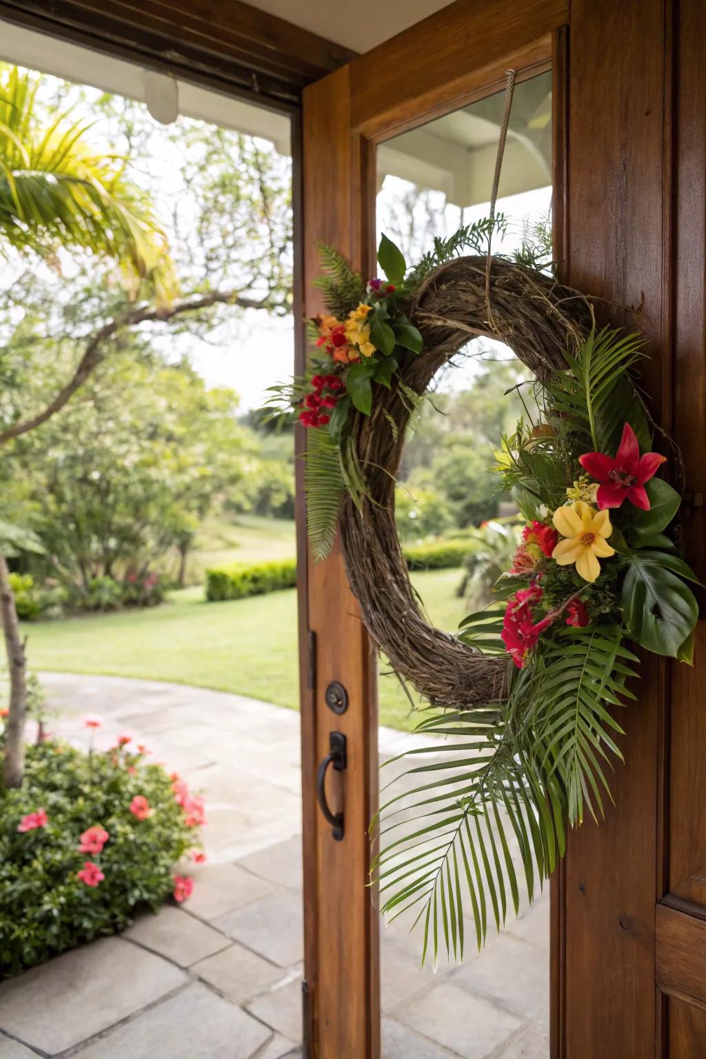 Create an exotic escape with tropical elements.