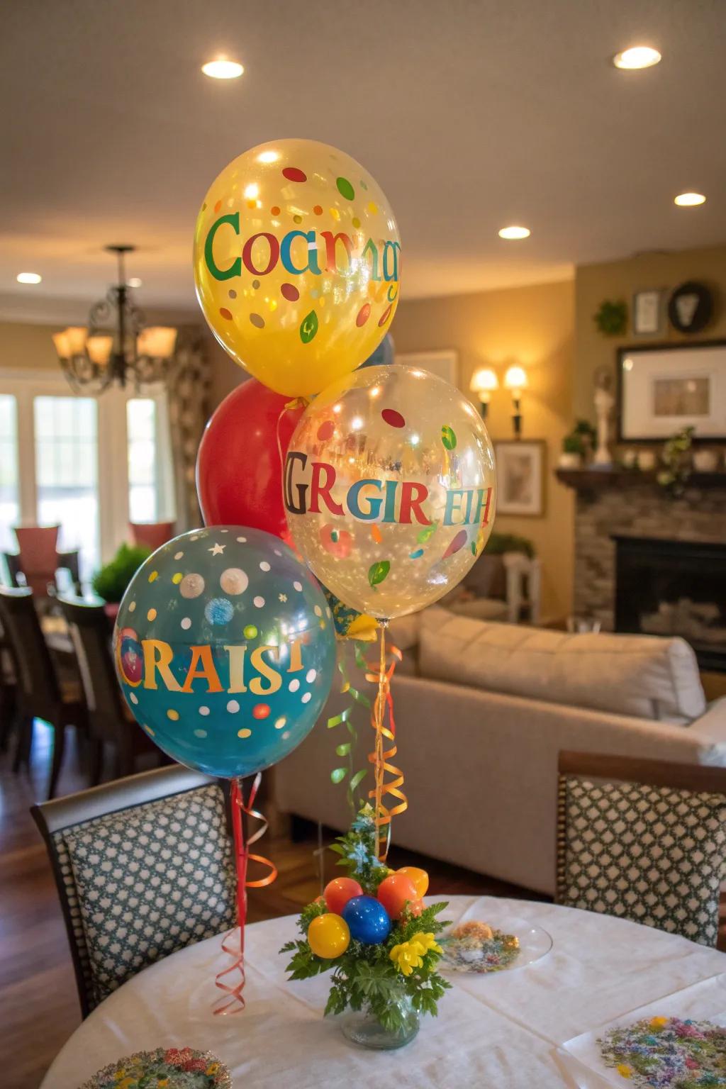 Balloon centerpieces add height and fun to your table decor.