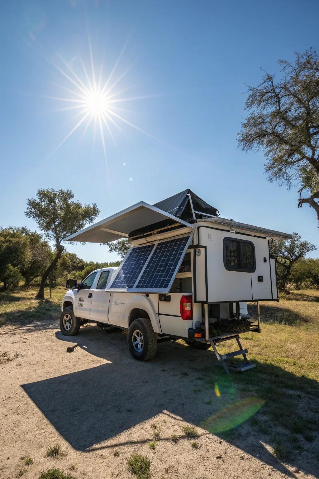 A solar-powered awning offering both shade and energy efficiency.