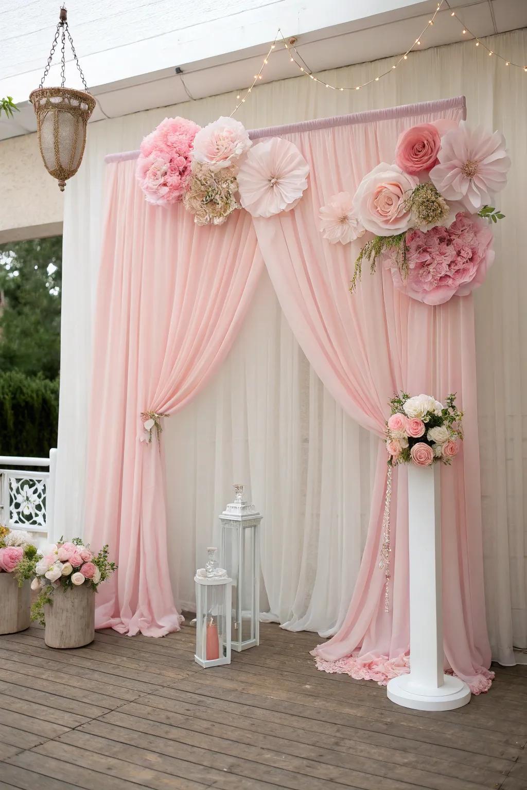 A dreamy romantic backdrop with soft colors.