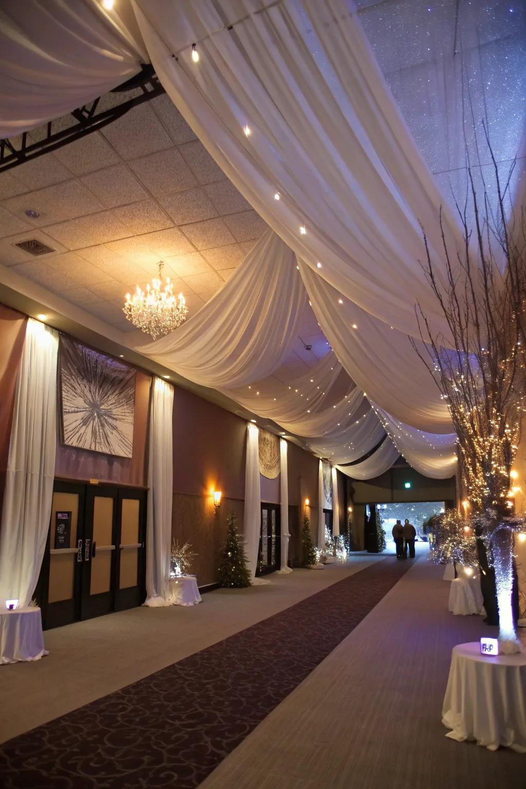 Elegant draping transforms your venue into a luxurious space.