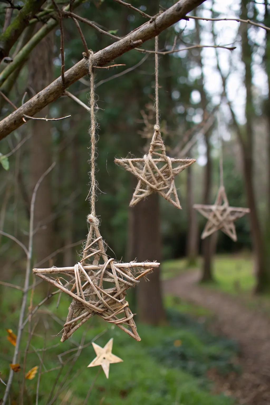 Rustic twig stars bring a touch of woodland magic to any room.