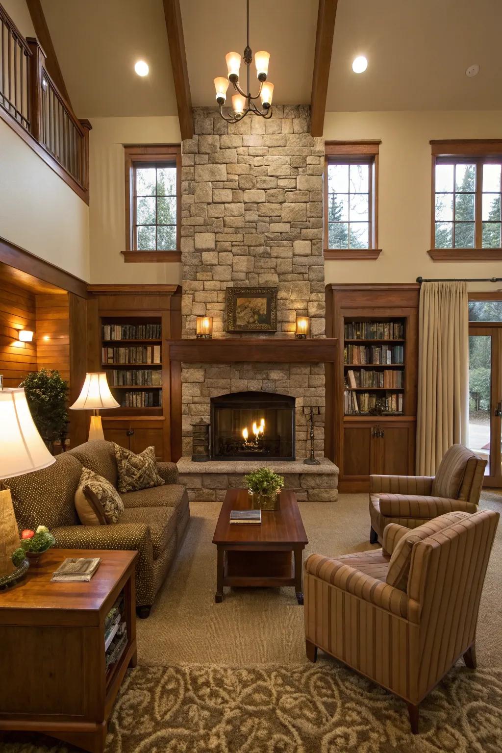 Arrange your space with the fireplace as the focal point.