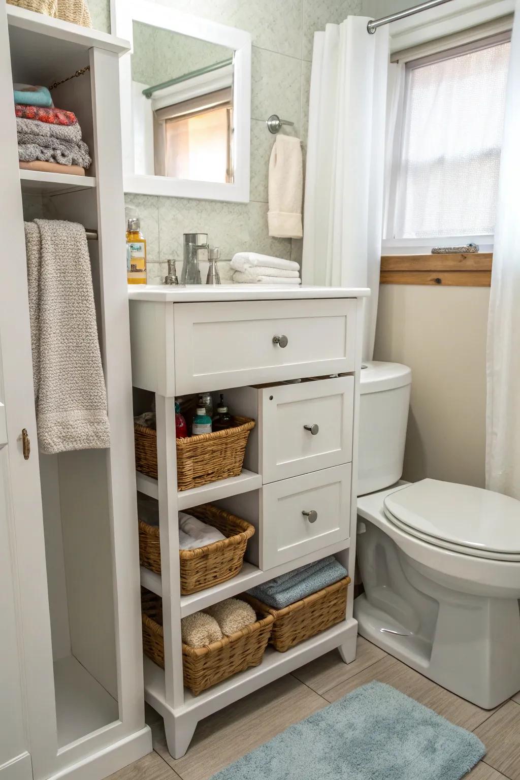 Maximize space with a compact, efficient vanity.