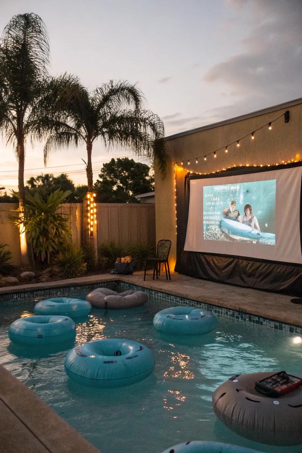 A floating poolside cinema offers a refreshing take on movie nights.