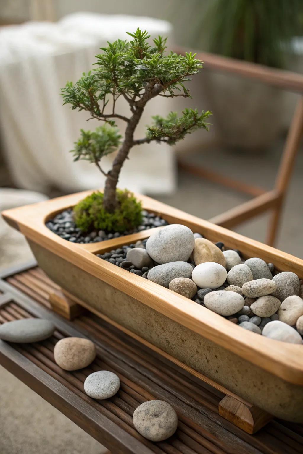 Cultivate tranquility with a Zen-inspired bath tray arrangement.