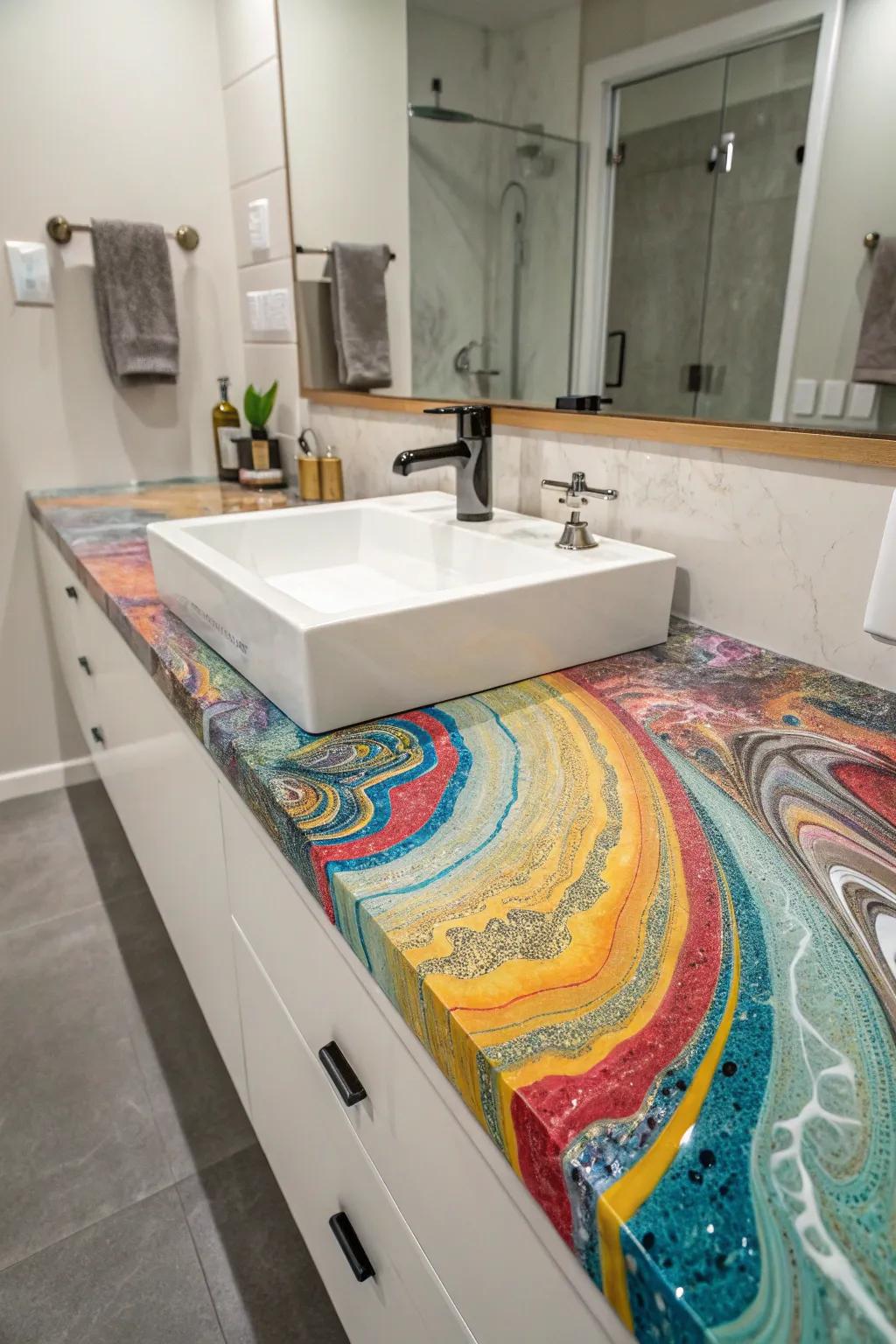 Epoxy countertops offer personalized design options.