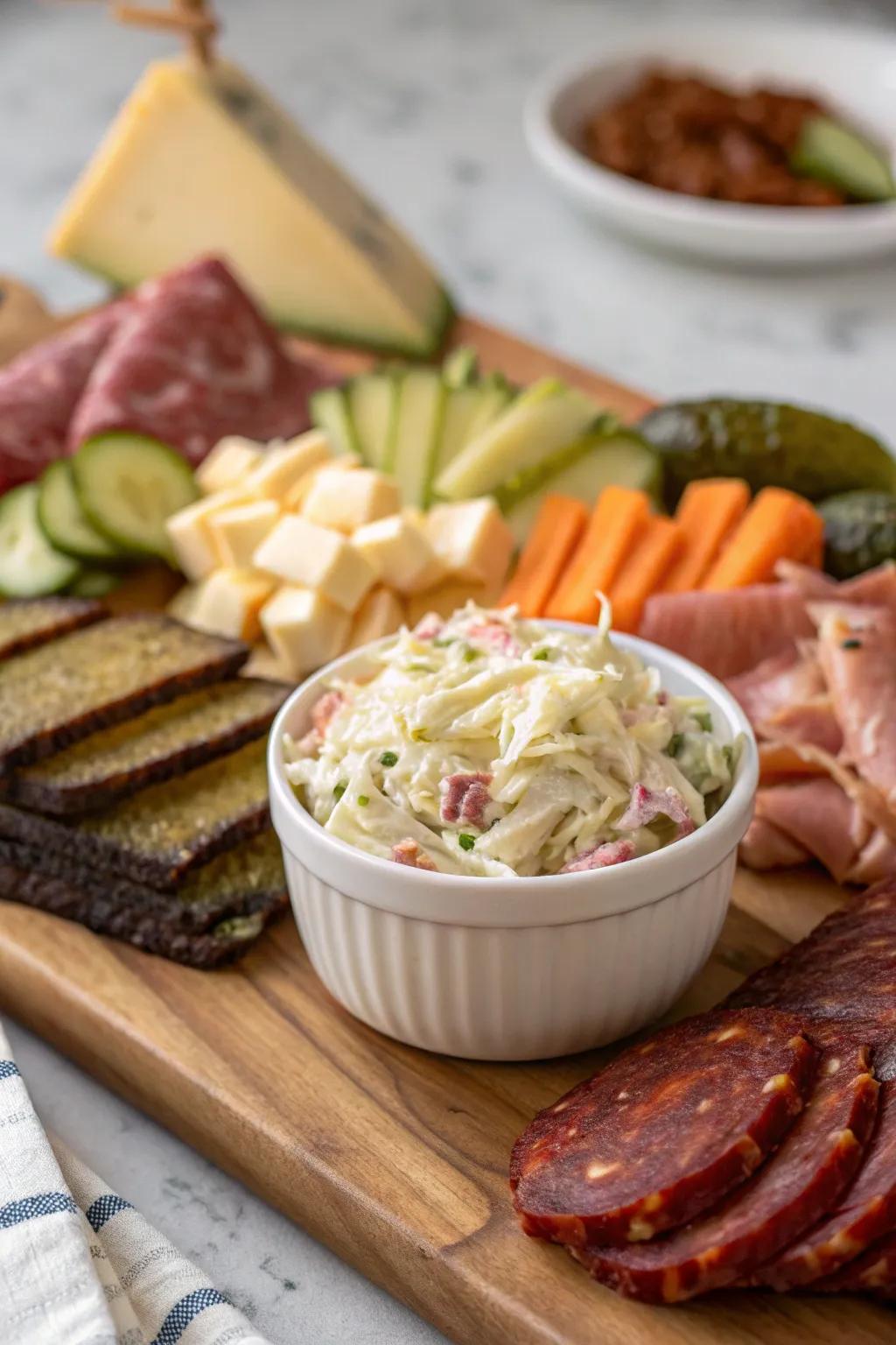 Coleslaw brings a classic BBQ vibe with its creamy crunch