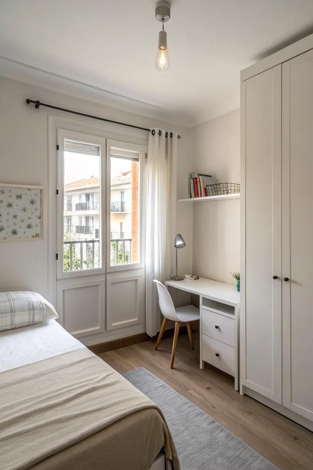 A bedroom that embraces the elegance of minimalist furniture.