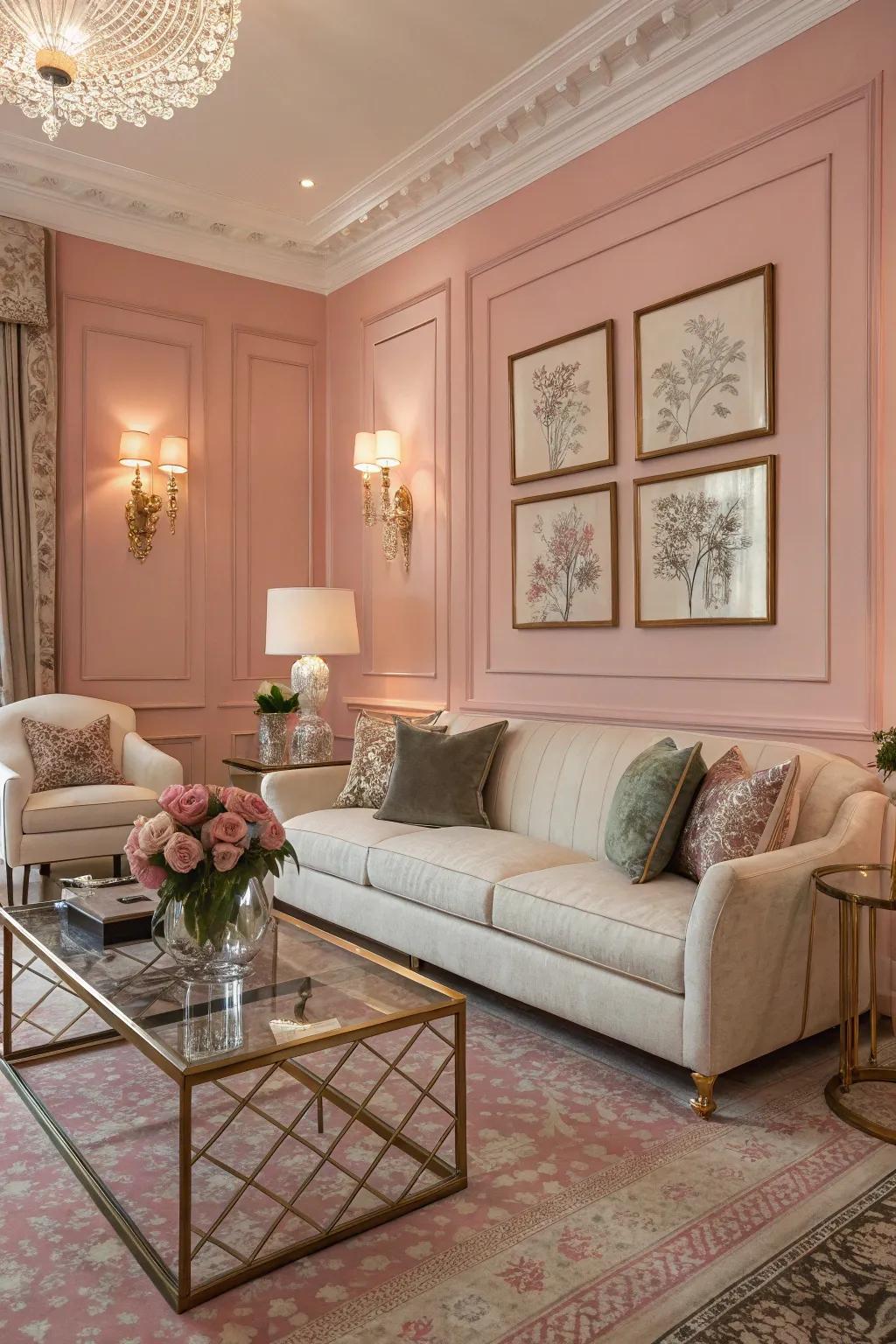 Delicate pinks evoke tranquility and elegance