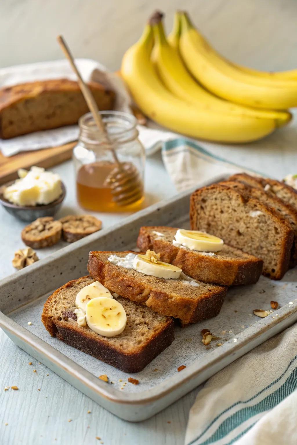 Banana bread brings a comforting and nostalgic touch to breakfast.