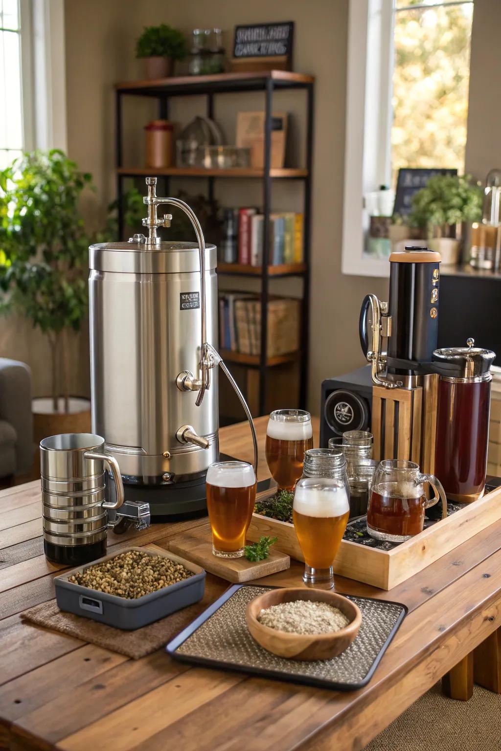 Home brewing station for the adventurous guest.