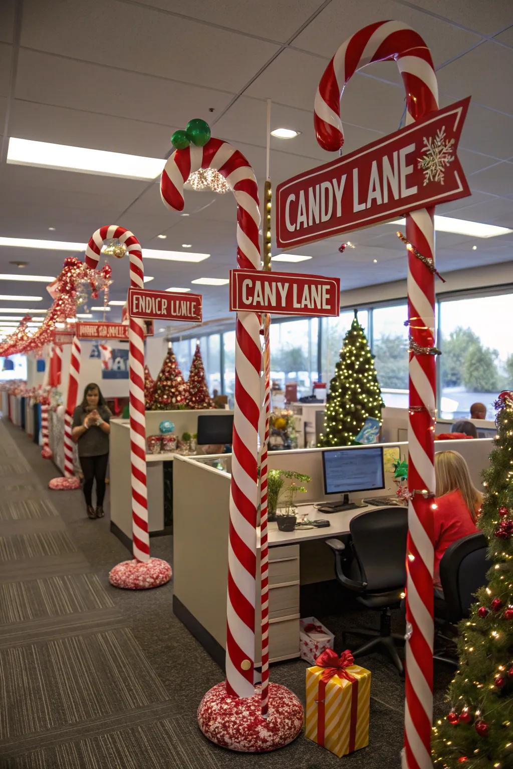 Guide your theme with Candy Cane Lane signs.