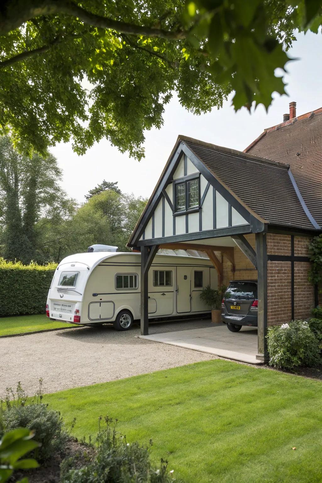 Gable roofs provide a classic and elegant carport design.