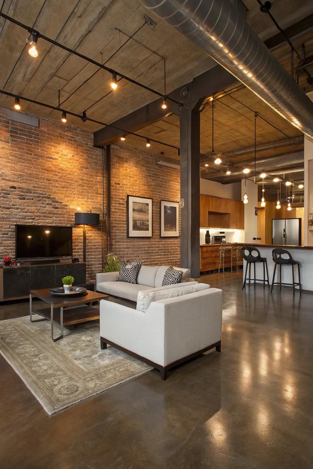 Stained concrete offers a sleek, industrial look on a budget.