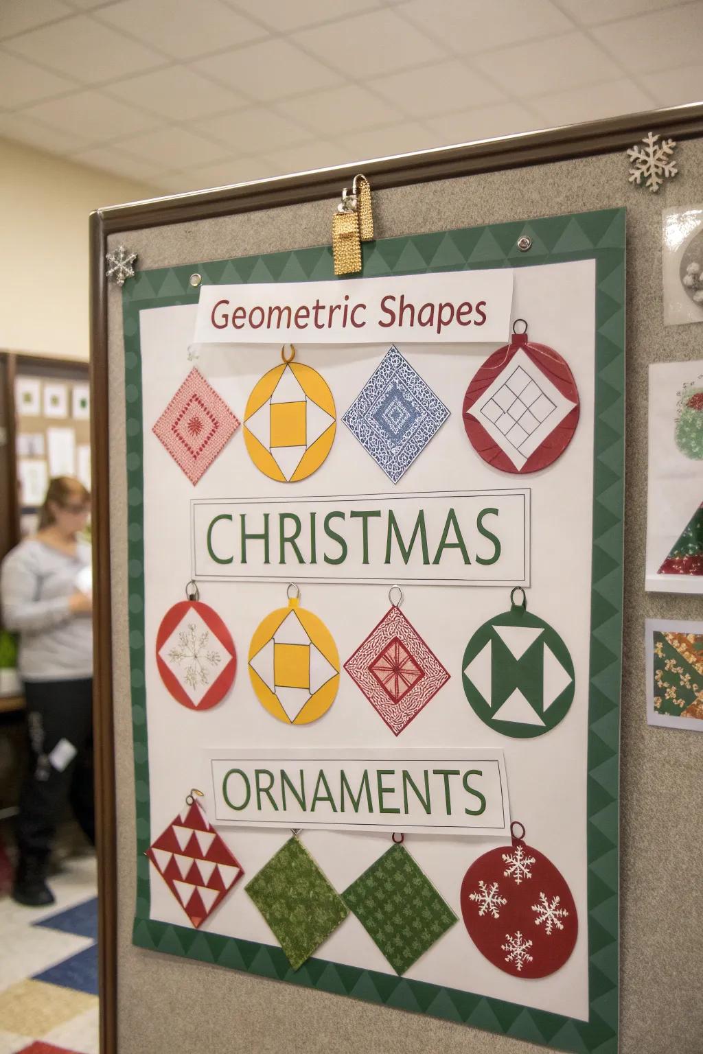 Ornaments turn into a lesson on shapes.