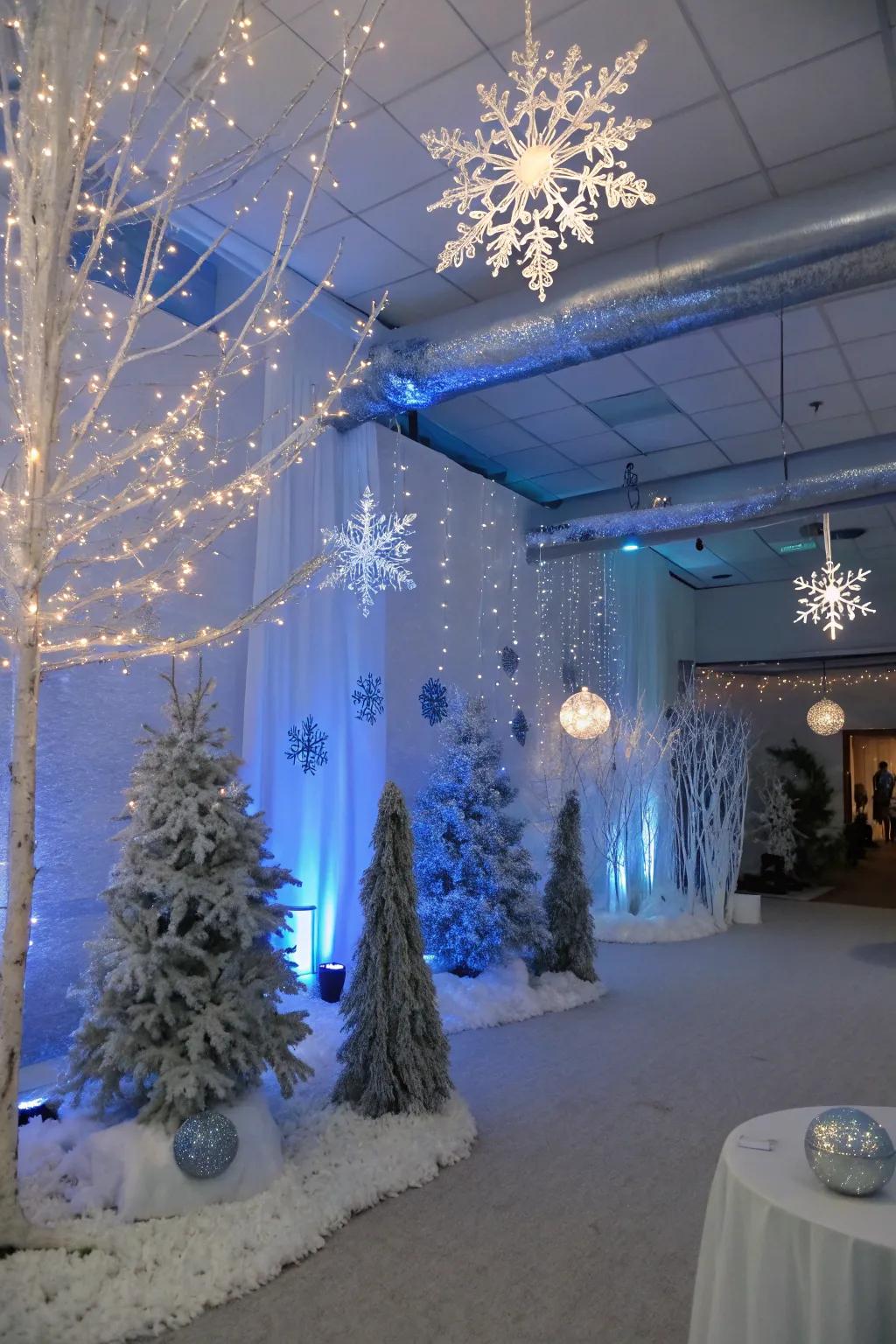 A magical winter wonderland setting that enchants every guest.