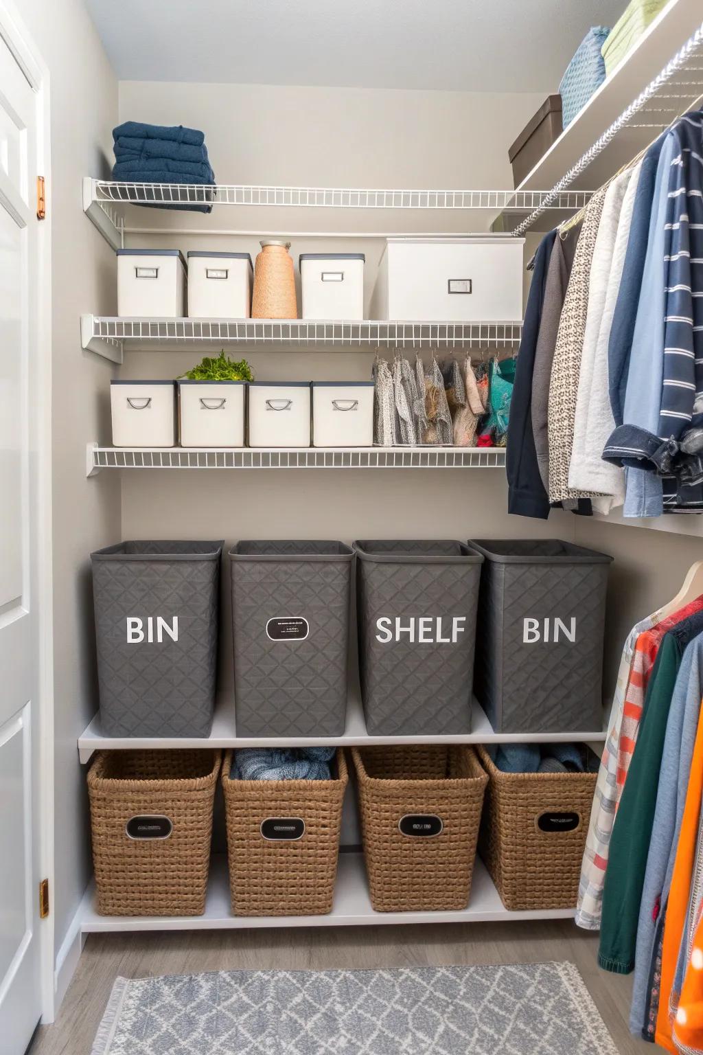 Labels make your closet organization intuitive and efficient.