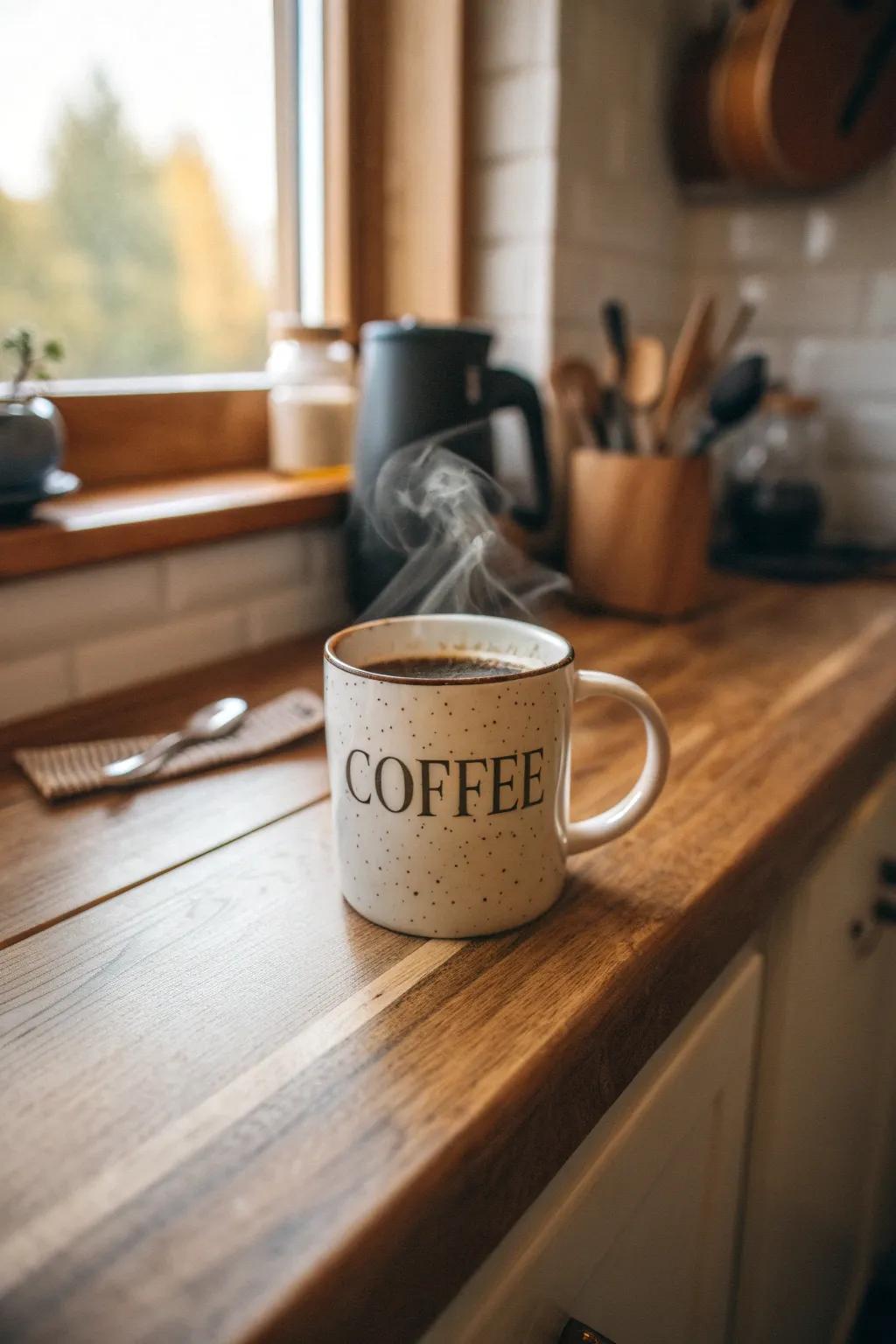 Humorous coffee-themed mugs for caffeine lovers.