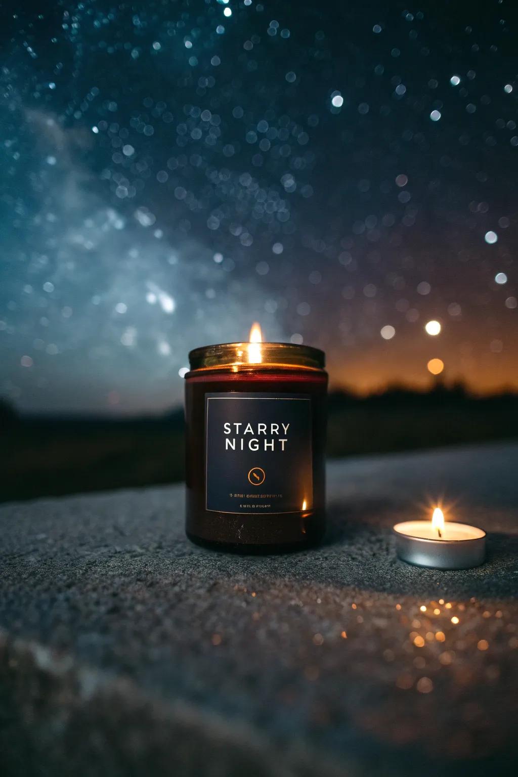 Starry Night Candle for Mystical Evenings