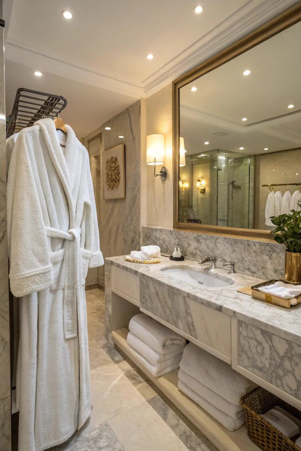 Luxurious towels and robes transform everyday moments into indulgence.