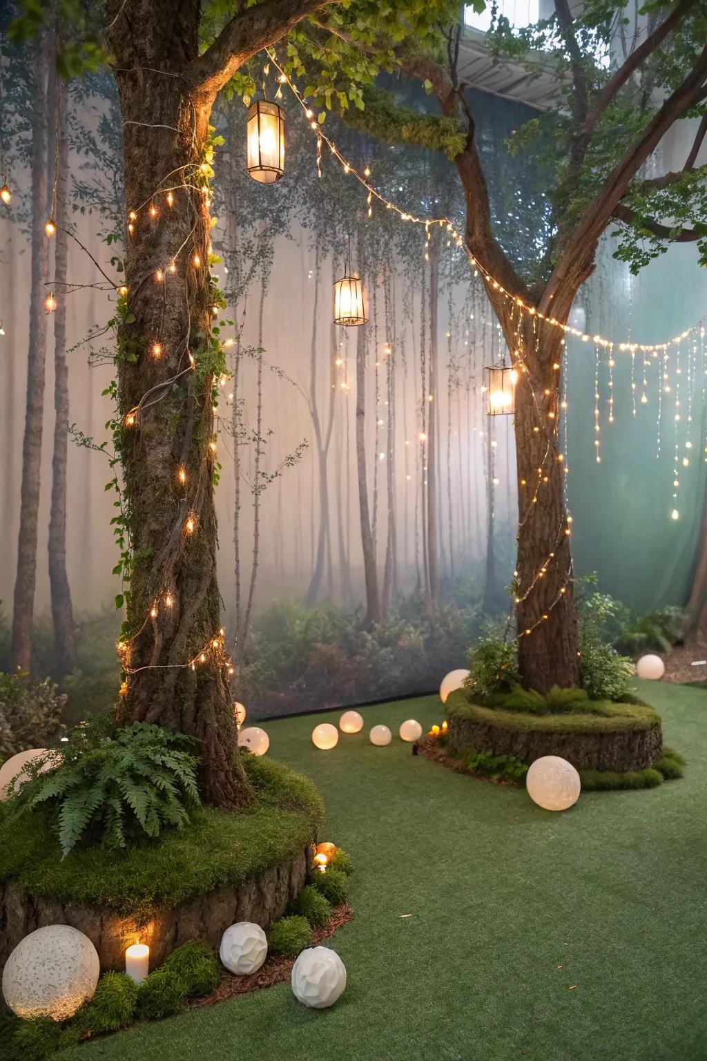 A magical forest backdrop setting the scene for enchanting photos.