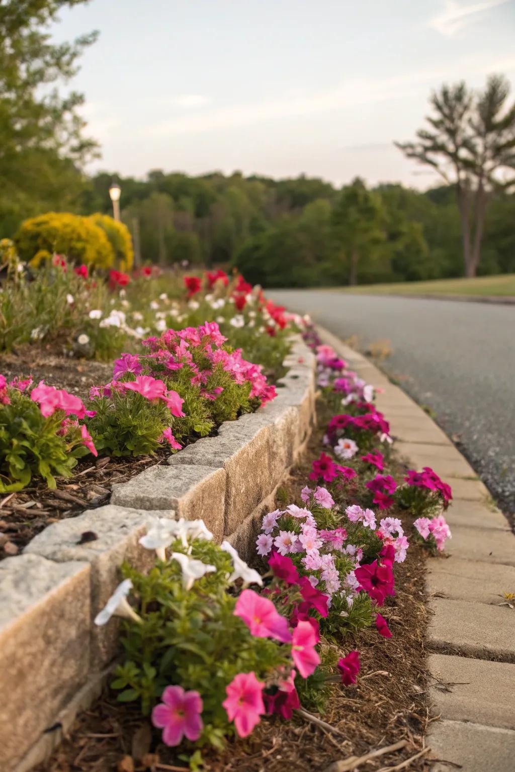 Living plant borders offer a natural and organic flower bed edge.