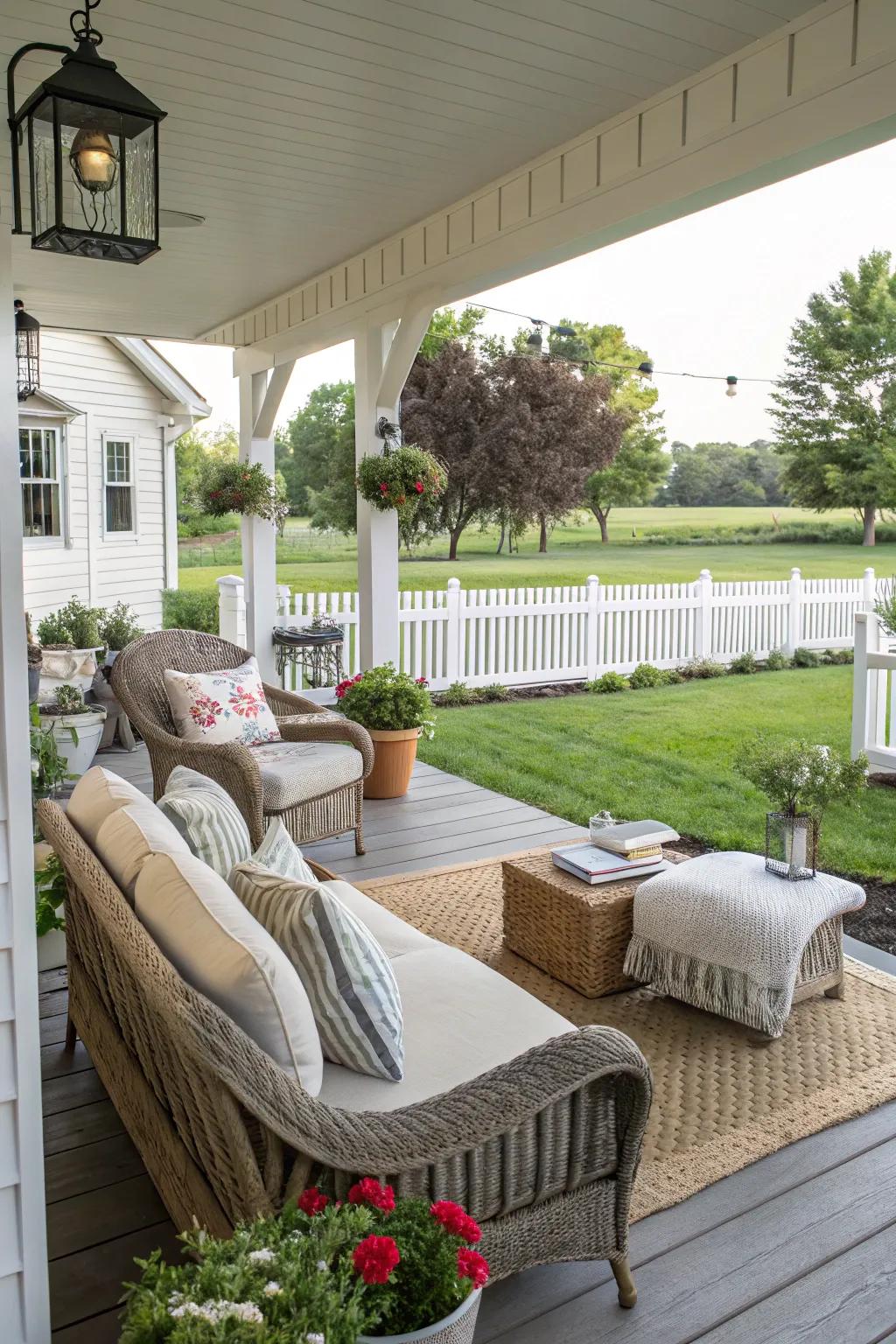 A welcoming porch enhancing outdoor living space