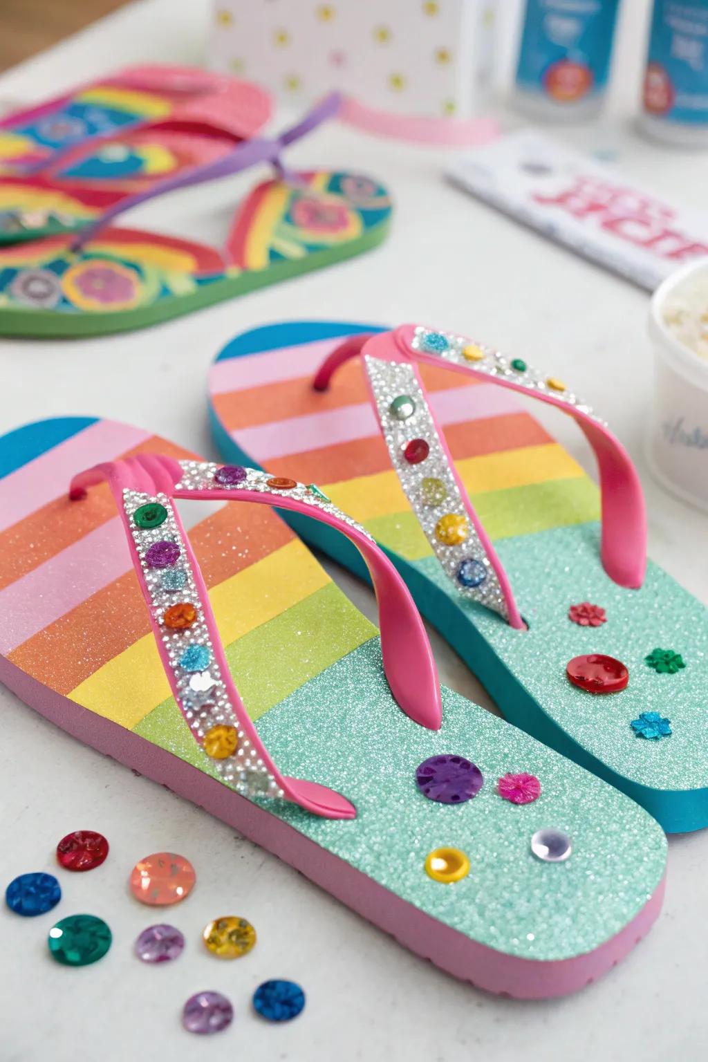 Personalized flip-flops are both stylish and fun to make.