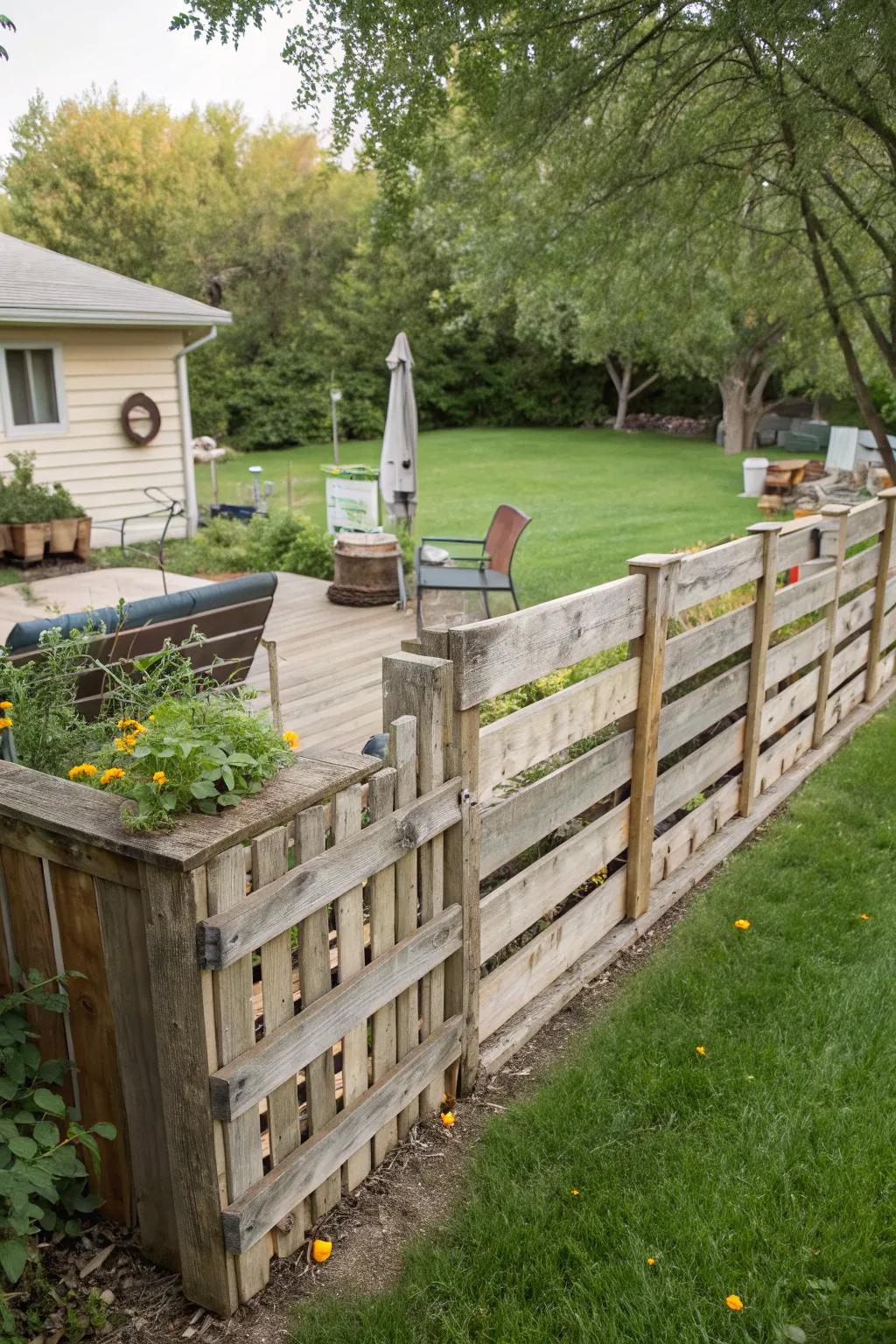 Eco-friendly and charming pallet fence.