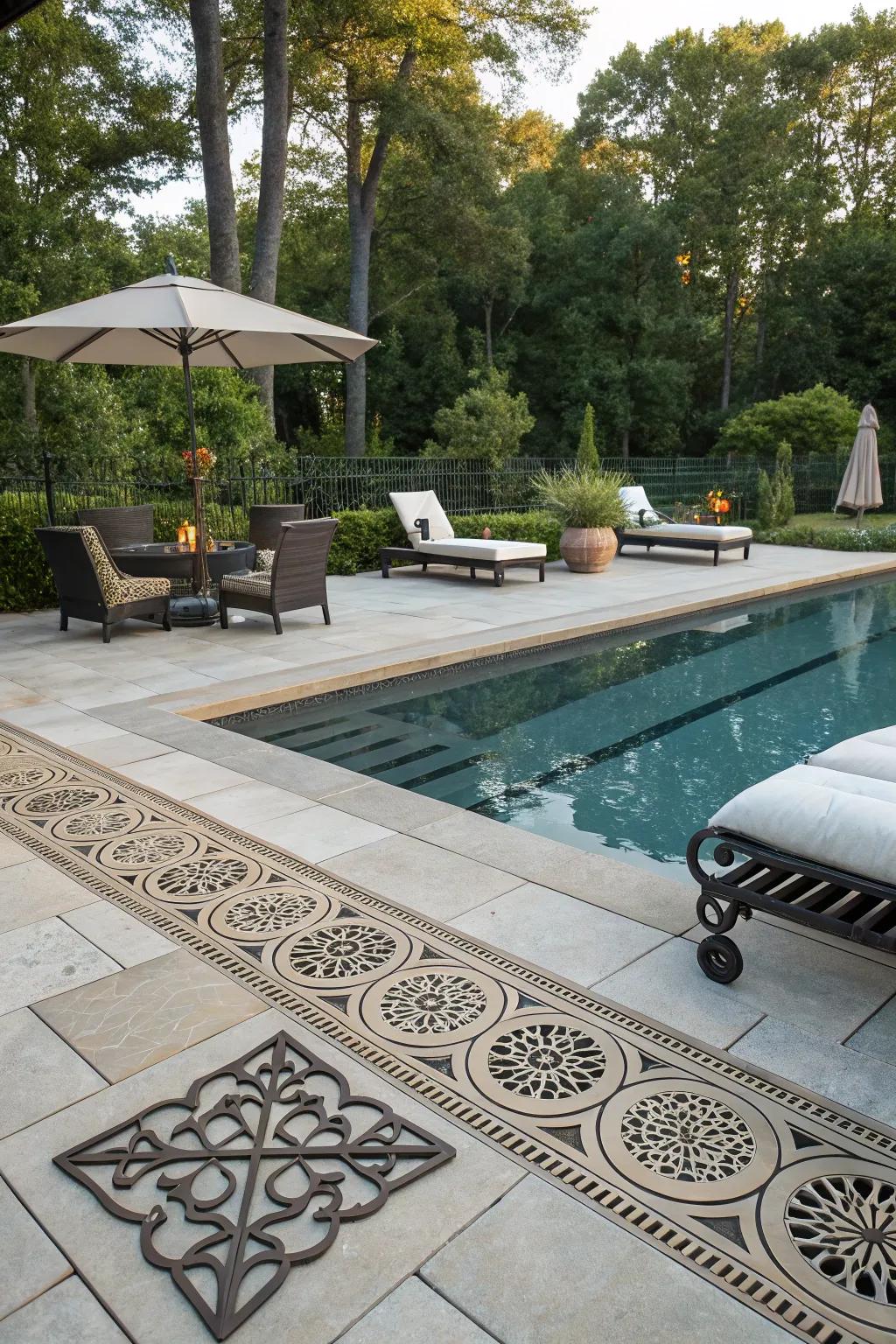 Custom grate patterns add a touch of personal style to the deck.