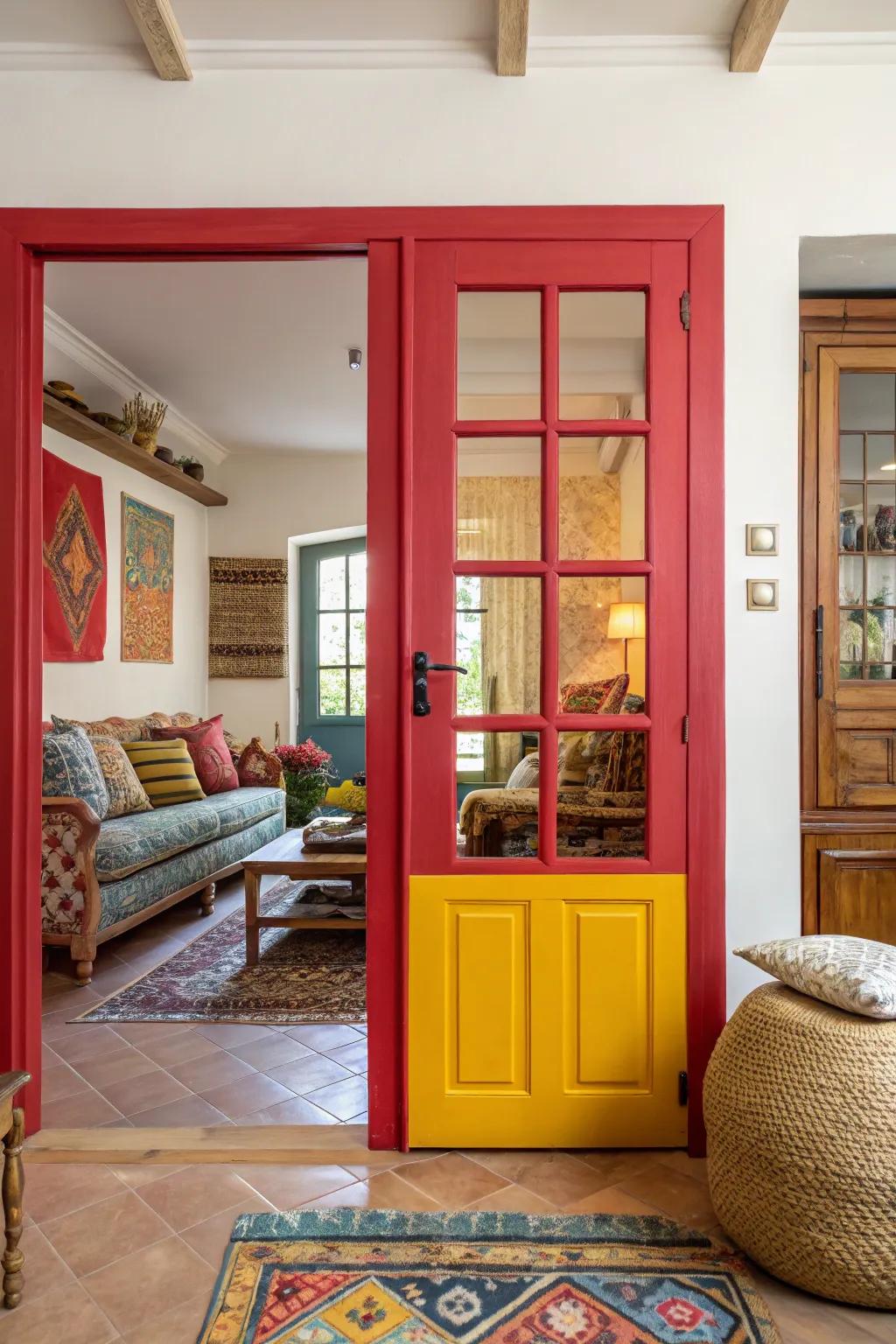 Bold color contrasts make a statement or conceal your sliding doors.