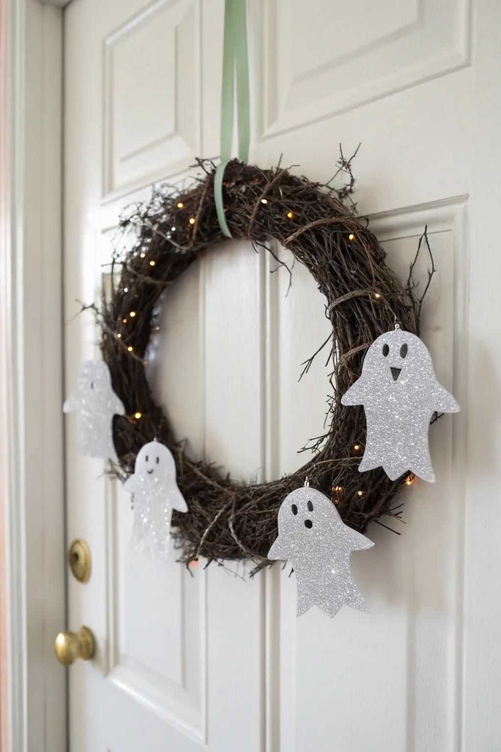 Ghosts add a sparkling touch to your Halloween decor.