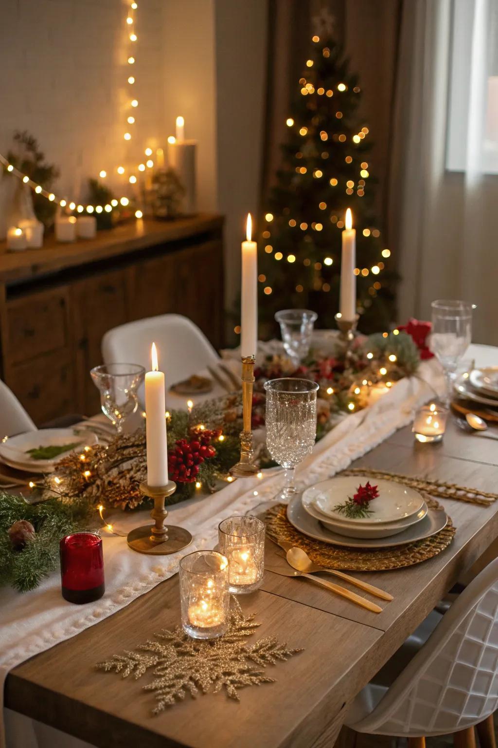 Fairy lights add a magical element to your holiday table.