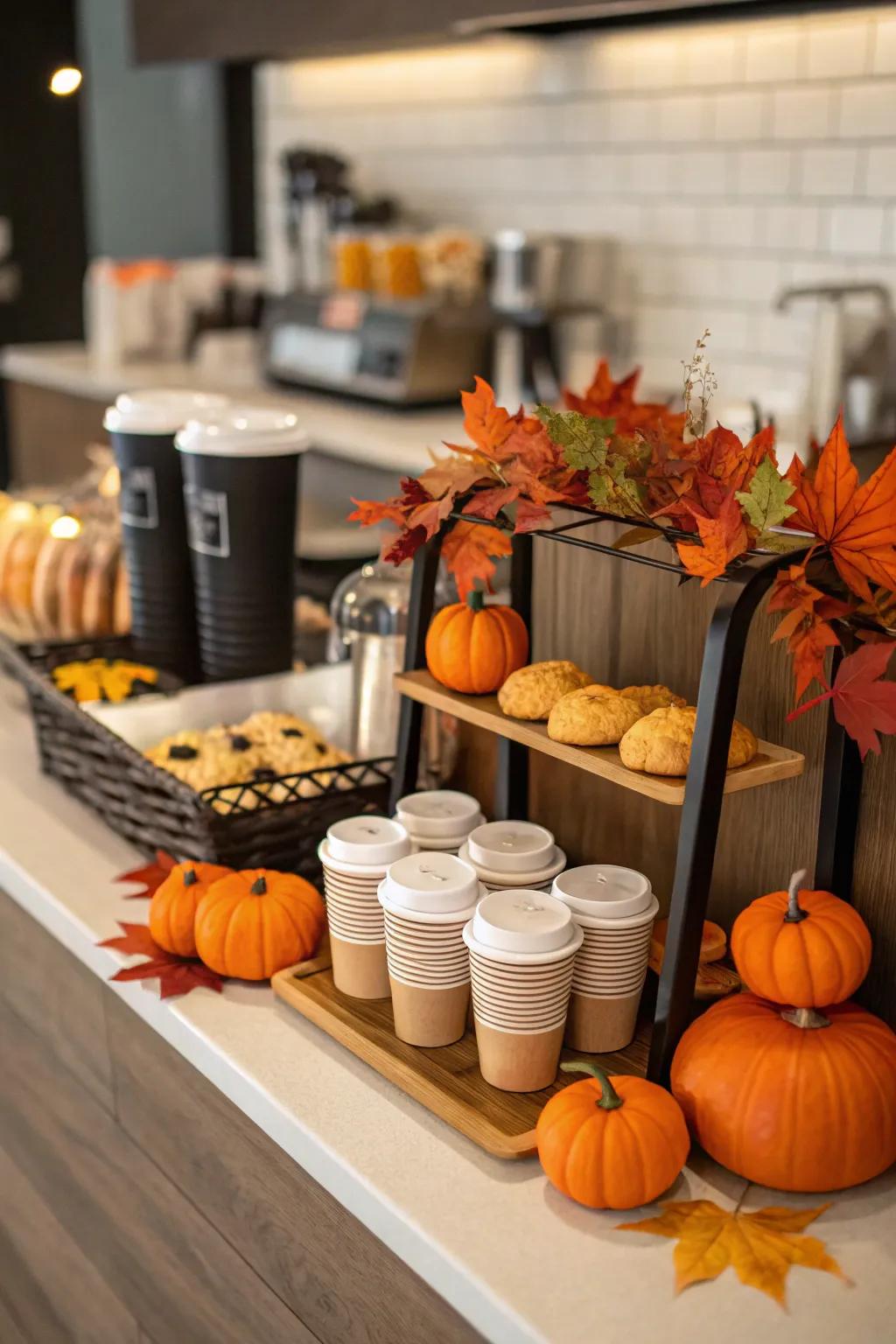 Seasonal decor updates keep your coffee station fresh and engaging.