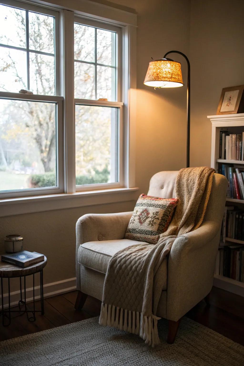 A cozy reading nook perfect for relaxation.