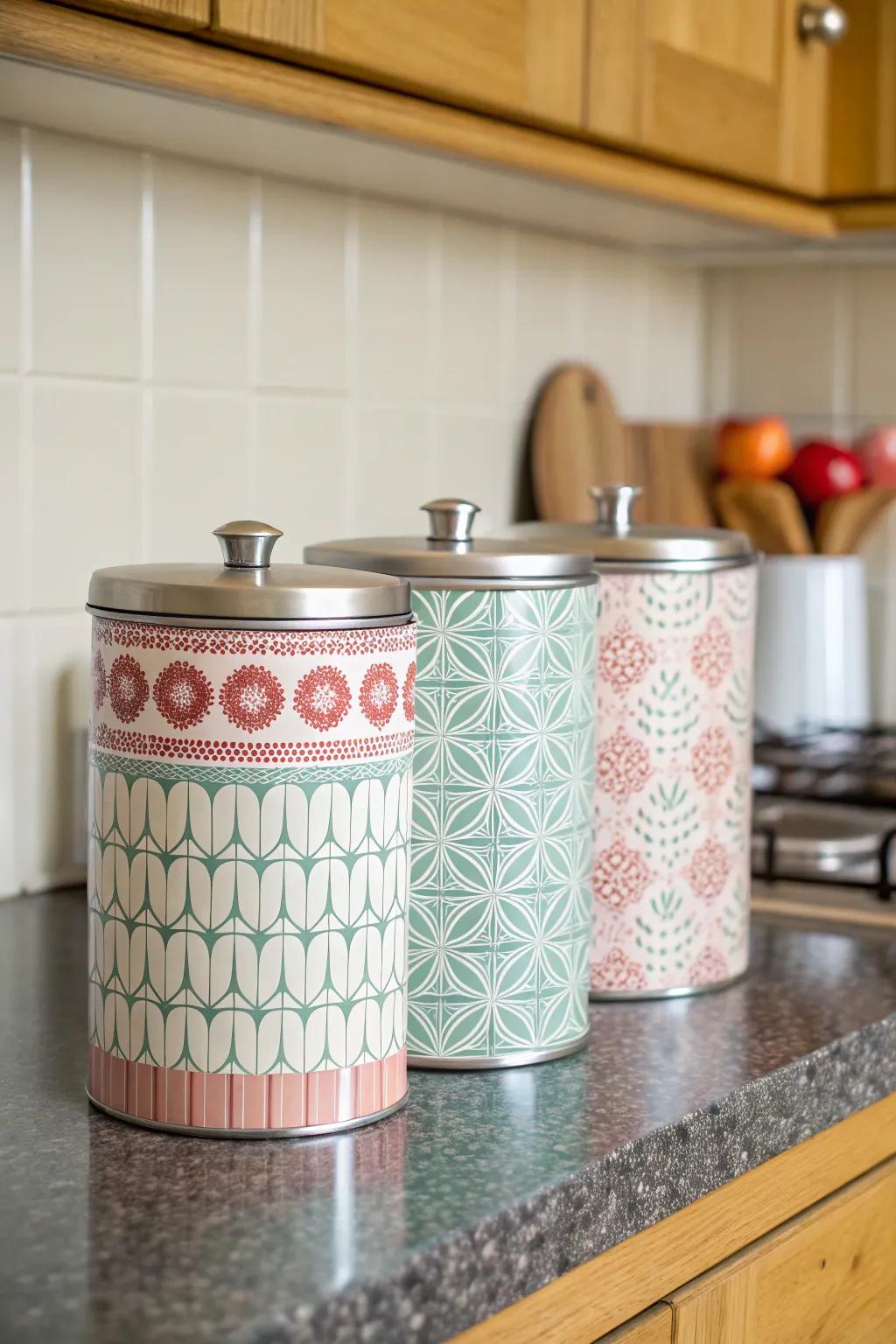 Stylish canisters combining storage and decor.