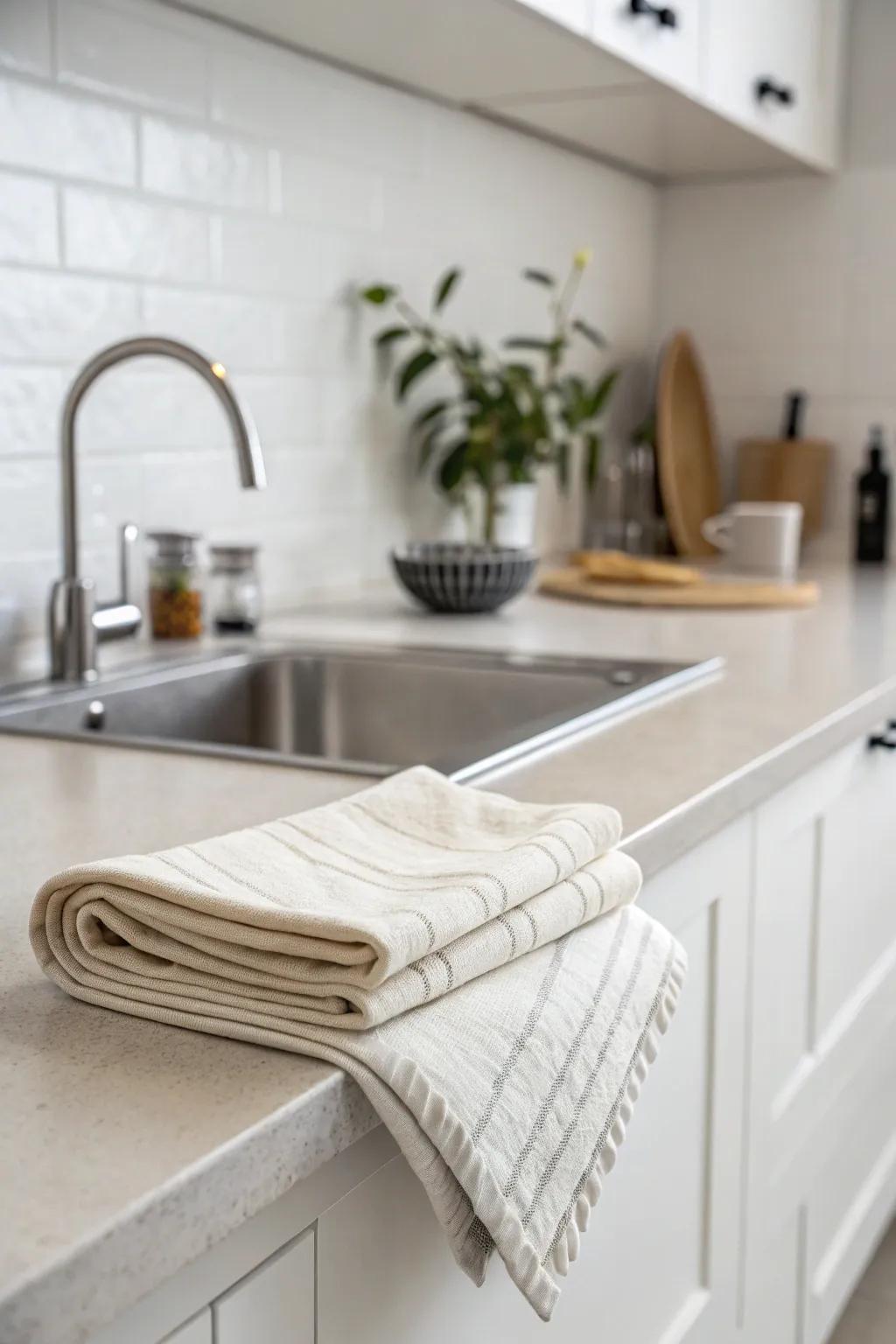 Embrace simplicity with a flat towel arrangement.
