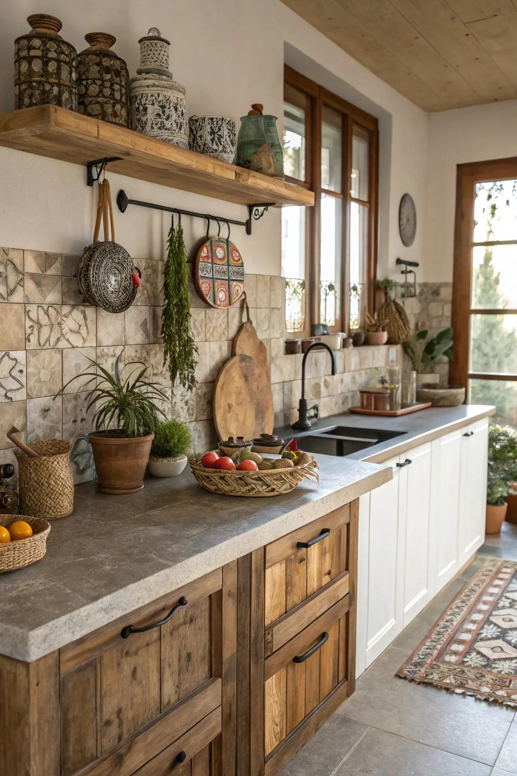 Mixing materials adds a personalized touch to your kitchen.