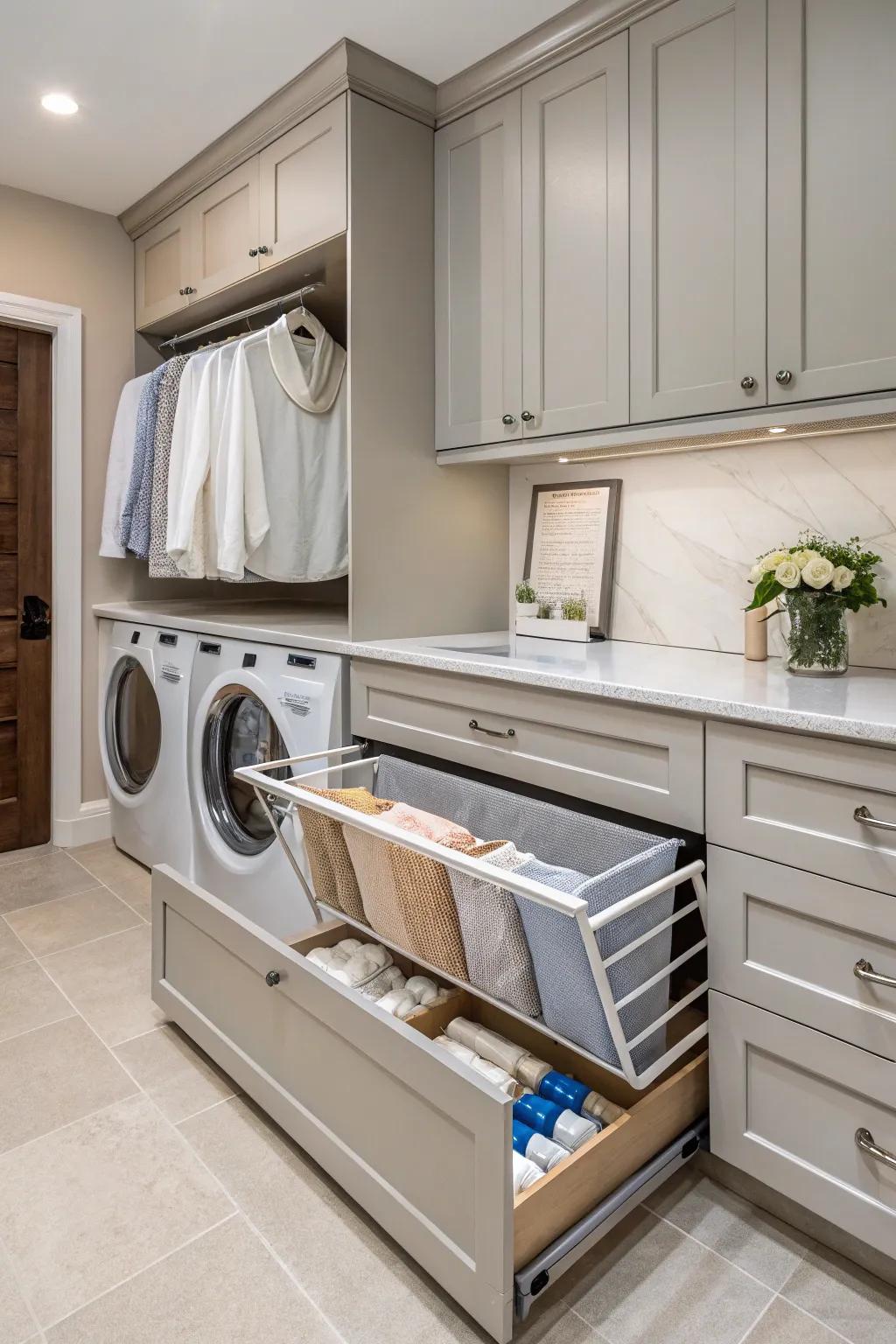 A drying rack drawer is perfect for air-drying special items.