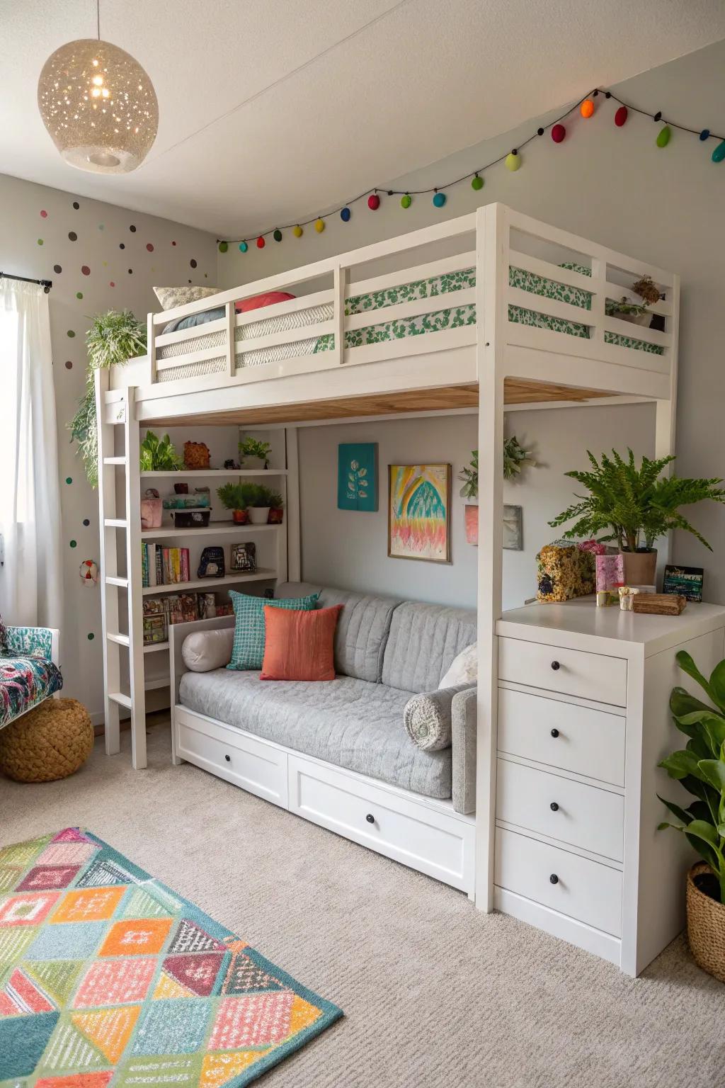 A customizable loft bed designed to fit your unique space and style.