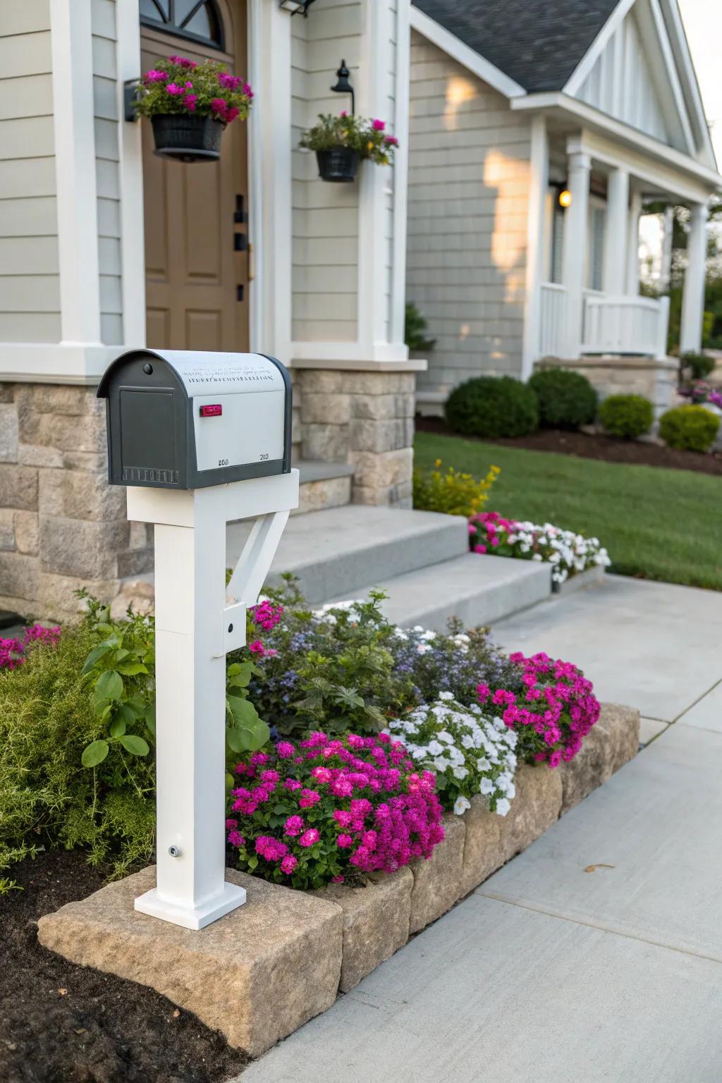 A mailbox makeover can enhance the overall aesthetic of your flower bed.