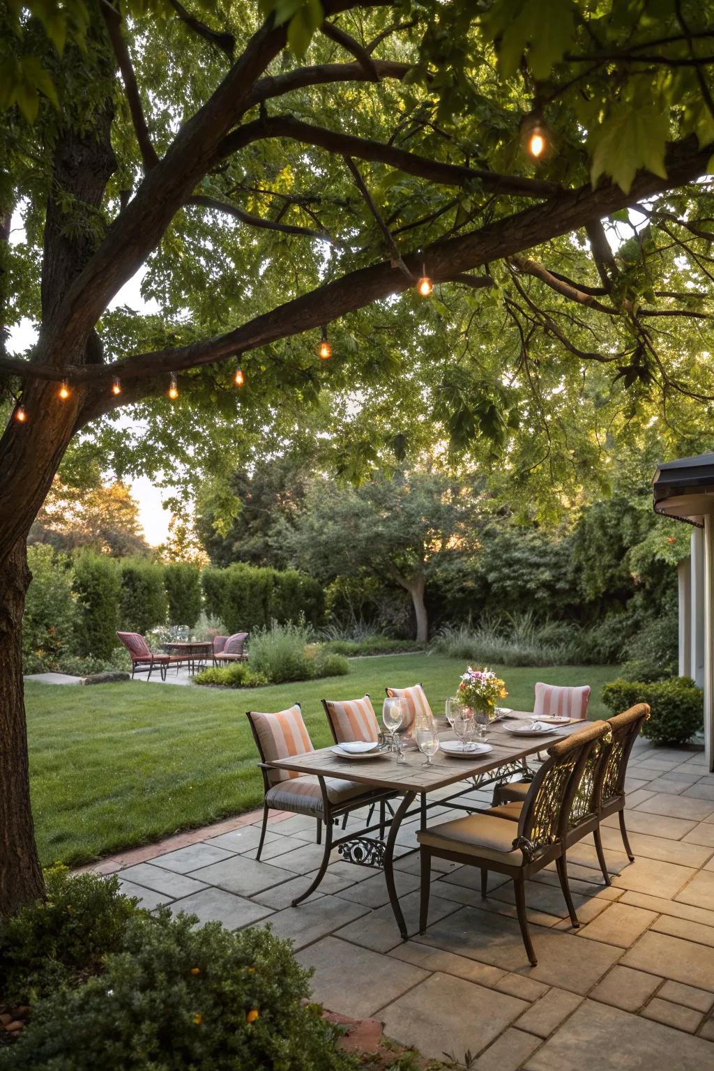 Outdoor dining spaces are ideal for enjoying meals in the fresh air.